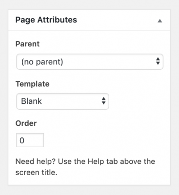 page attributes